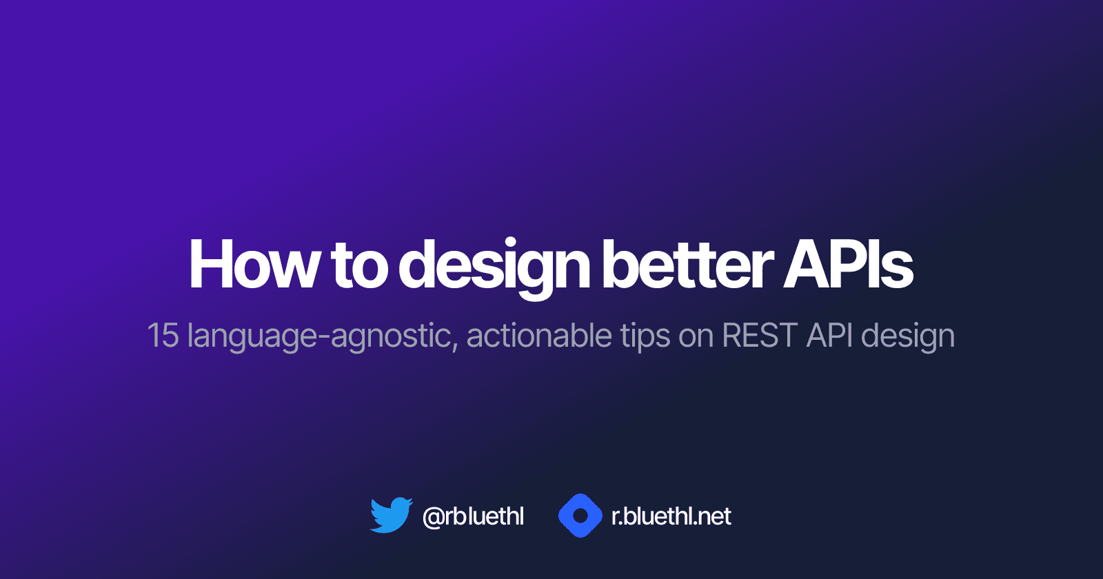 How to design better APIs